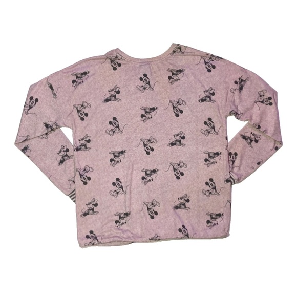 Disney Mickey Minnie Pink Gray Pajamas Jogger Set Small Soft Two-piece Cozy - Picture 4 of 16